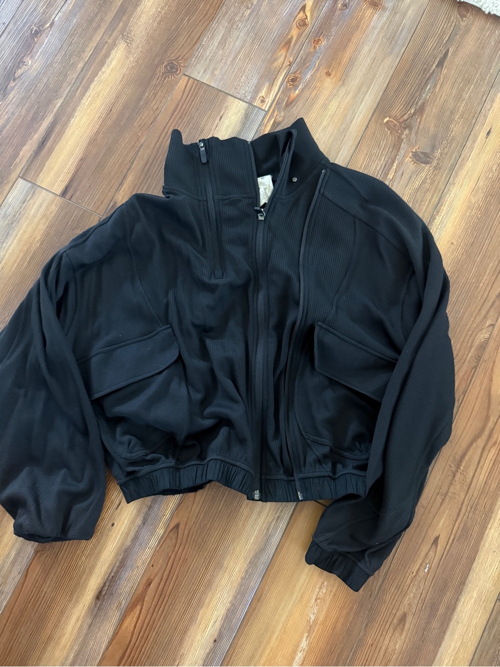 lululemon athletica Black Cropped Bomber Jacket